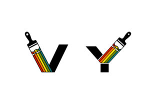 V Y Letter Typography Logo Design